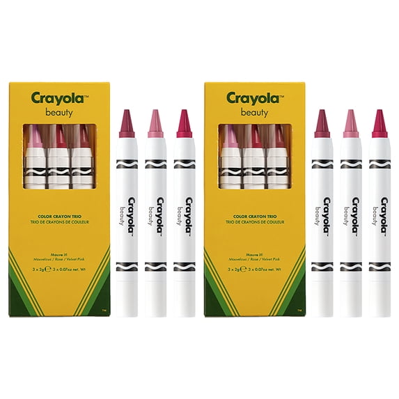 Crayola Crayon Trio - Mauve It! - Pack of 2 - 3 x 0.07 oz Lipstick