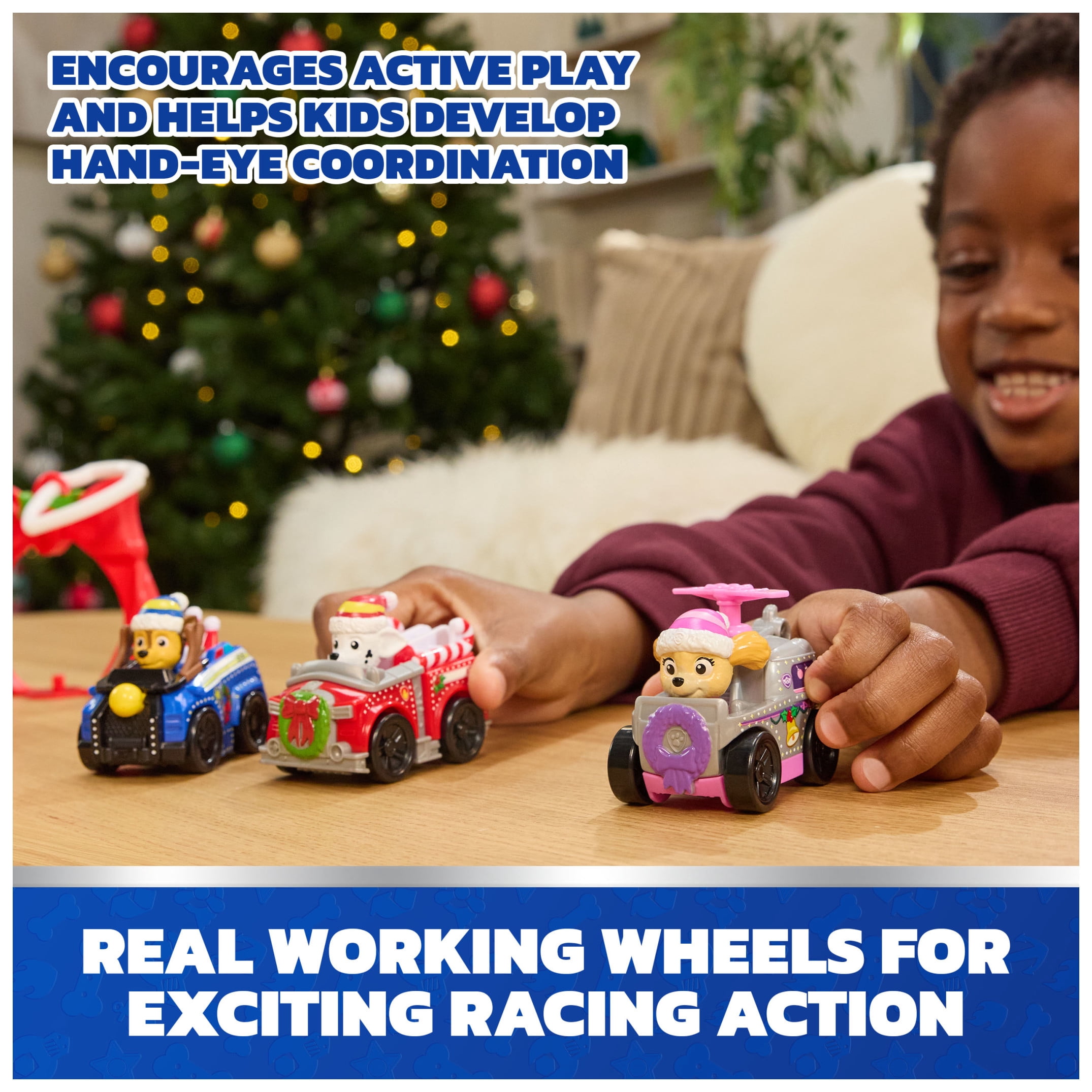 PAW Patrol Holiday Pup Squad Racers 3-Pack, Ages 3+