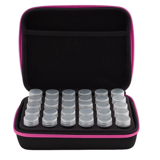 Botella 30 Rejillas Caja Accesorios Pintura Cuentas Plástico Transparente Caja Bordado Diamantes Kit Herramientas Punto Cruz (entregado Con Botella Y Sellado en PE) (Rose Red)