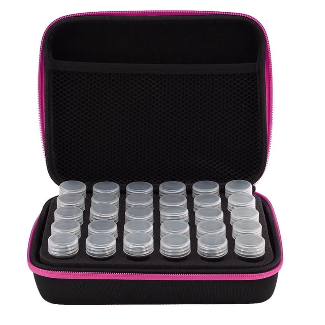 Cuadros Decorativos Caja de abalorios para pintura de diamantes contenedor de almacenamiento de Likrtyny herramientas de punto de cruz bolso de mano caja de acabado de alambre 30 botellas
