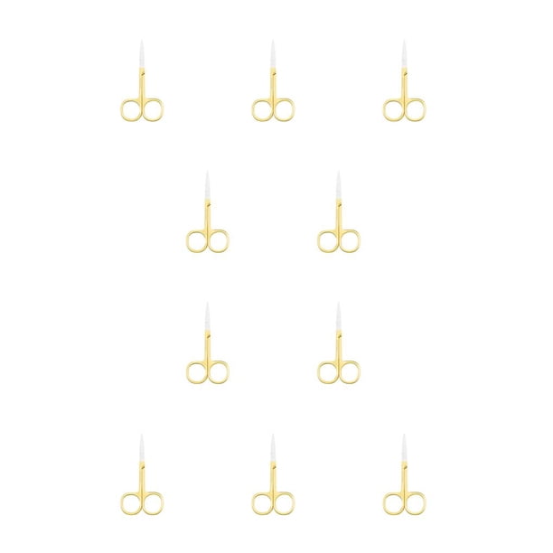 Seitruly Pinza para cutículas de uñas, tijeras de acero inoxidable, resistente al agua, para el pelo de la nariz, accesorio para el hogar, Rocíe Oro 10Conjunto