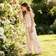 thumbnail image 5 of larppty Tween Girls 2 Piece Outfit Set Summer Fall Cherry Print Cami Top & Wide Leg Pants with Pockets (White,14-15 Years), 5 of 6