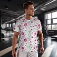 thumbnail image 3 of Wukai Lilies Flowers Print Men's Short-Sleeved Mesh T-Shirt,Quick-Dry Short Sleeve Workout T-Shirt-5X-Large, 3 of 8