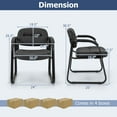 thumbnail image 3 of Costway Waiting Room Chair Set of 8 with Sled Base and Padded Arm Rest Home Black, 3 of 6