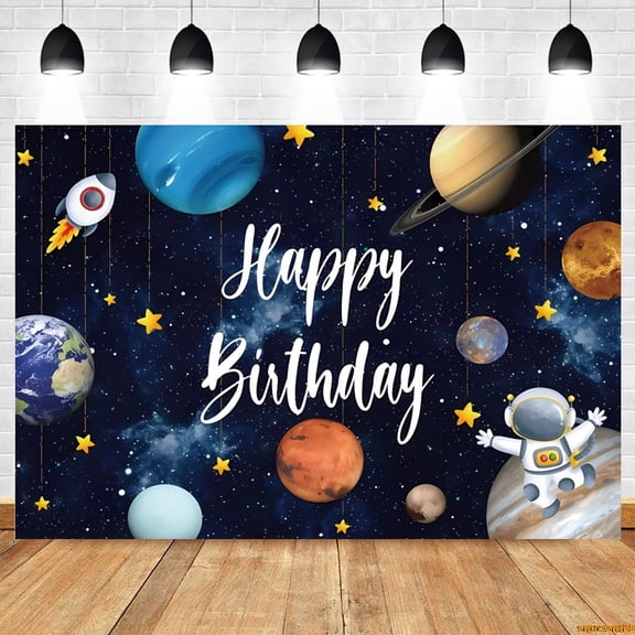 Outer Space Backdrop Universe Space Galaxy Earth Starry Sky Baby Birthday Party Kid Portrait Photography Background r