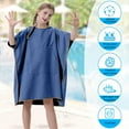 thumbnail image 4 of Beach Changing Towel Fast Dry Hooded Surf Robe with Pocket Adjustable Sleeves Microfiber Bath Swim Wetsuit Cover Up for Surfing Swimming Pool Kids 23.6x23.6in Multi Color, 4 of 5