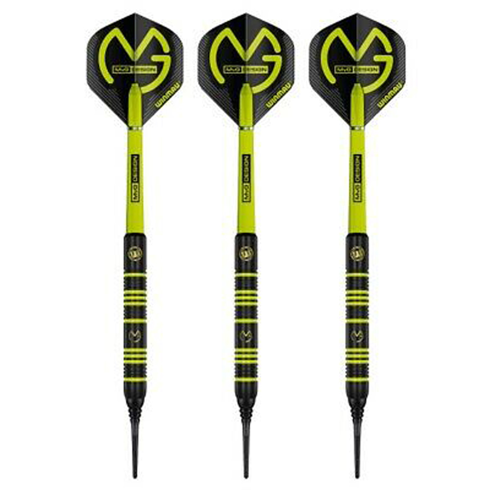 20 Gram Winmau Michael Van Gerwen Ambition Coated Brass Soft Tip Darts - MvG