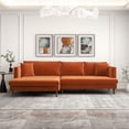 thumbnail image 2 of Denise Modern Living Room Orange Velvet Corner Left-Facing Sectional Sofa, 2 of 8