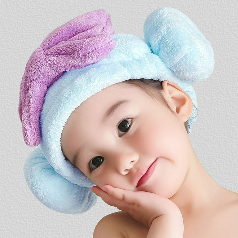 1pc Toddler Baby Girls Bath Hair Drying Towel Cute Bowknot Hair