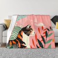 thumbnail image 1 of Cauagu Colorful Cat With Flowers Pattern Fleece Throw Blanket, Horizontal Fleece Bedding Home Decor for Couch & Bed All Season Use-50"x40", 1 of 6