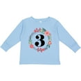 thumbnail image 3 of Inktastic 3rd Birthday Floral Wreath 3 Year Old Girl Girls Long Sleeve Toddler T-Shirt, 3 of 5