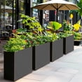 thumbnail image 6 of Metal Planter for Outdoor Plants 30Lx10Wx24H inches Tall Divider Planter Box 31 Pounds Black with Copper Rim, 6 of 6
