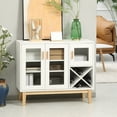 thumbnail image 2 of HOMCOM Glass Door Kitchen Sideboard, Buffet Cabinet with Wine Rack White, 2 of 10
