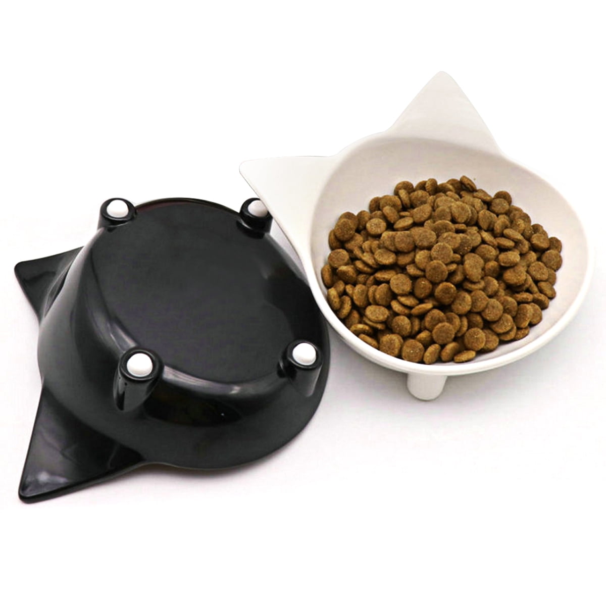 Nosii 2pcs/lot Cat Bowls Set Shallow Cat Food Bowls Eating Drinking