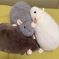 thumbnail image 3 of Stuffed Fat Rat Plush Toy, Oversized Chonky Rat Stuffed Animal, Soft Plush Model Doll (Grey, 3 of 6