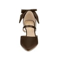 thumbnail image 6 of BLISSFUL STEP Women's Shoes Satin High Heel Pumps Bow Decor Pointed Toe Slip-On Shoes Brown 7, 6 of 7