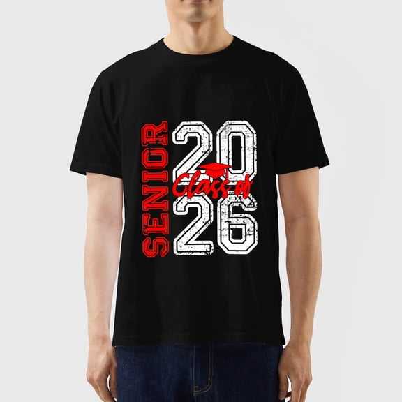 Senior 2026 Graduation T-Shirt For Men Women - Class Of 2026 Graphic Tee, OdeJous Black Small