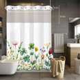 thumbnail image 5 of Clovers Flowers No Hooks Shower Curtain with Snap-in Liner St Patrick's Day Shower Curtains for Bathroom, Waterproof, Easy Install, Washable 72"x96", 5 of 9