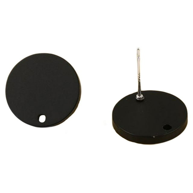 Langgg 50 Pieces Earring Components Ear Stud Decor Earrings DIY Decorative Jewelry Making Finding Homemade Professional Black