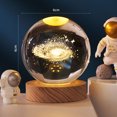 thumbnail image 3 of 3D Planets Crystal Ball Engraved Miniature Model Night Light Home Office Decor, 3 of 7