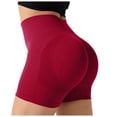 thumbnail image 3 of felwors Women Seamless High Waisted Booty Lifting Shorts Buttery Soft Tummy Control Yoga Pilates Gym Workout Athletic Biker Shorts Wine for Size L, 3 of 9