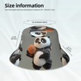 thumbnail image 3 of Fotbe Cartoon Pandas Basketball Sombrero Tipo Pescador con Estampado – Sombrero de Sol de Algodón de Moda para Playa, Golf, Pesca, 3 of 6