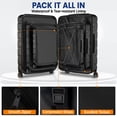 thumbnail image 5 of 11Pcs Hardshell Luggage Set, Lightweight Suitcases w/ Spinner Wheels, Carry on Luggage, Black, 5 of 9