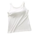 thumbnail image 3 of Fanxing Camisole Tops for Women Summer Spaghetti Strap Basic Padded Tank Top with Built in Bra Workout Yoga Shirts White,XL, 3 of 7