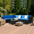thumbnail image 2 of Ktaxon Patio Furniture Set, Outdoor Sectional Furniture Wicker Set, 7PCS All-Weather PE Rattan Sofa with Ocean Blue Cushion, Wicker Furniture Set for Patio Garden, Poolside, Balcony, 2 of 11