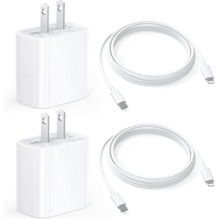 iPhone 14 13 12 Fast Charger block [Apple MFi Certified] 2 Pack 20W PD USB C Wall Fast Charger Adapter with 2 Pack 6FT Type C to Lightning Cable Compatible for iPhone 14 13 12 11 Pro Max XR XS X Case