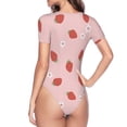 thumbnail image 3 of Uemuo Hand Drawn Strawberry Pattern Women's One Piece Short Sleeve Swimsuit Rash Guard Surfing Modest Quick-drying Swimsuit Beach Essentials-Large, 3 of 9