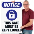 thumbnail image 2 of Gate Must Be Kept Locked with Symbol Sign, ANSI Notice Sign, 24x36 Corrugated Plastic, 2 of 7