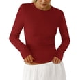 thumbnail image 1 of Remera PRETTYGARDEN 2025 de canalé, manga larga, color rojo, talle L, 1 of 4