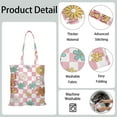 thumbnail image 3 of Vintage Daisy Print Reusable Grocery Tote Bag – Large Canvas Shopping Bag with Boho Floral Watercolor Design, Eco-Friendly & Heavy-Duty Market Tote for Women, Farmers Market, Beach, Spring & Summer, 3 of 3