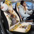 thumbnail image 2 of Uorisanigo Car Seat Covers Front Seats Only, 2-Piece Universal Seat Covers for Cars, Coral Velvet Fabric, Sunflower Highland Cow Automotive Seats Cover for Trucks SUV, 2 of 7