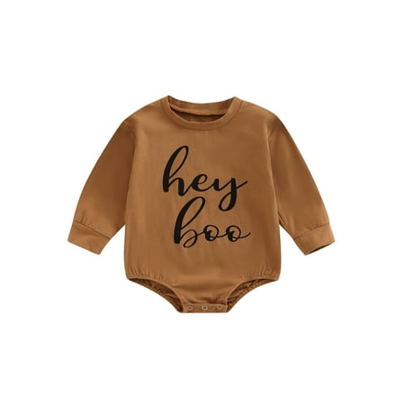 

Nituyy Baby Boys Girls Romper Long Sleeve Crew Neck Letters Print Fall Bodysuit for Casual Daily