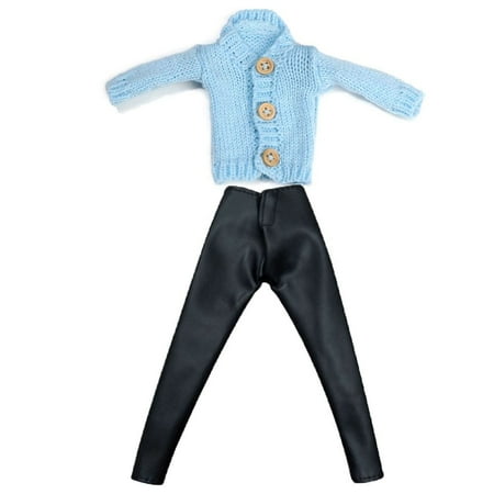 

1 Set Fashion Casual Wears 11.5 1/6 BJD Dolls Clothes Accessories Dolls Trousers Leather Pants Floral Jeans Sweaters 5