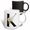 Multicolor, variant on 3drose, Pretty Tropical Leaf Monogram Initial K, 11oz Two-tone Blue Mug