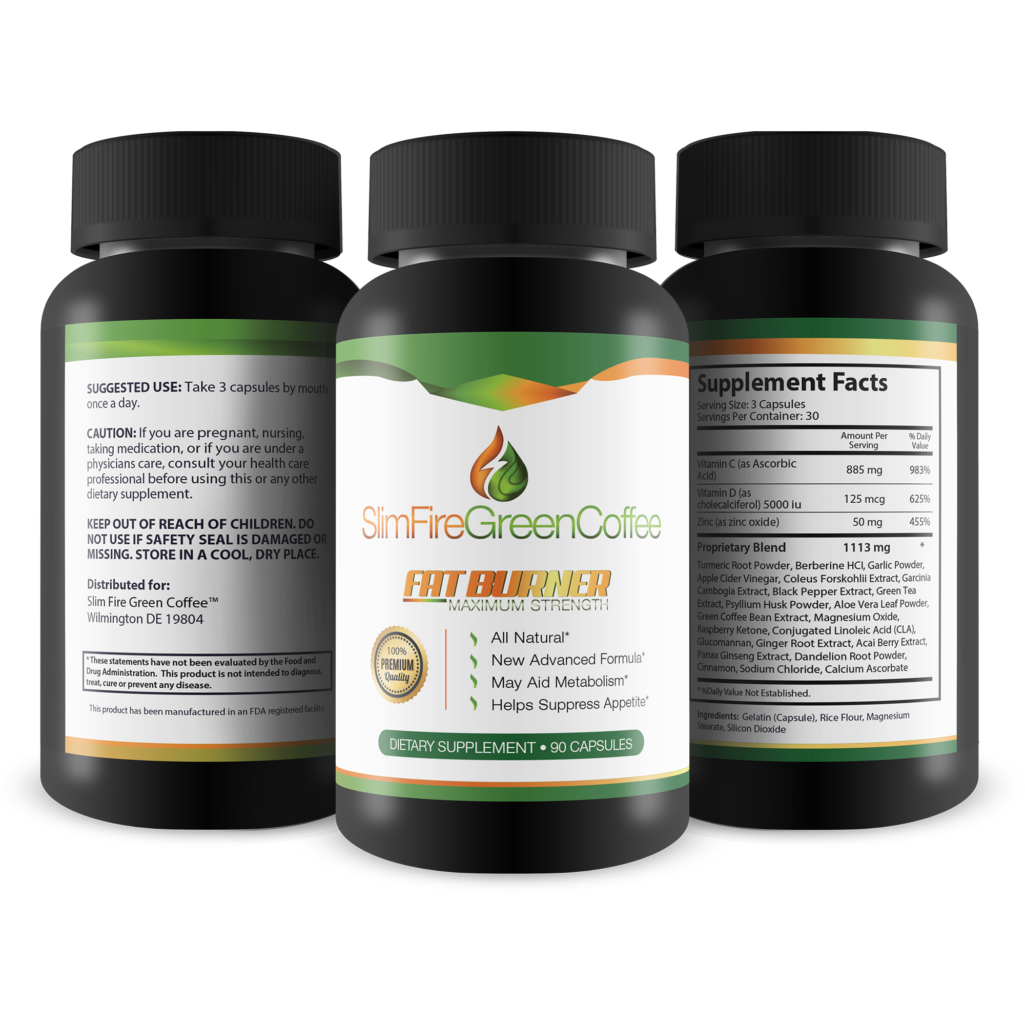Slim Fire Green Coffee- Green Coffee- Ultra Premium Weight Management Formula-Natural And Potent Weight Loss Pills For Men And Women  Burn Belly Fat  Metabolism Booster  Powerful Antioxidant - image 4 of 6