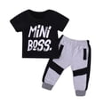 thumbnail image 3 of Sonducket 2 uds., conjunto de bebé, camiseta para niño, camiseta de manga corta, Top, pantalones, ropa de verano conjuntos de ropa Negro 110cm, 3 of 6