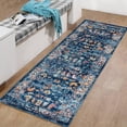 thumbnail image 2 of Luxee Designs Alexandria Bordered Pattern 2X6 Runner Rug for Entryway Indoor Boho Rugs - Navy, 2 of 10