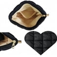 thumbnail image 2 of Soft Checkered Quilted Puffy Makeup Bag for Women, Aesthetic Puffer Cosmetic Bag Pouch for Purse (Hot Pink), 2 of 13