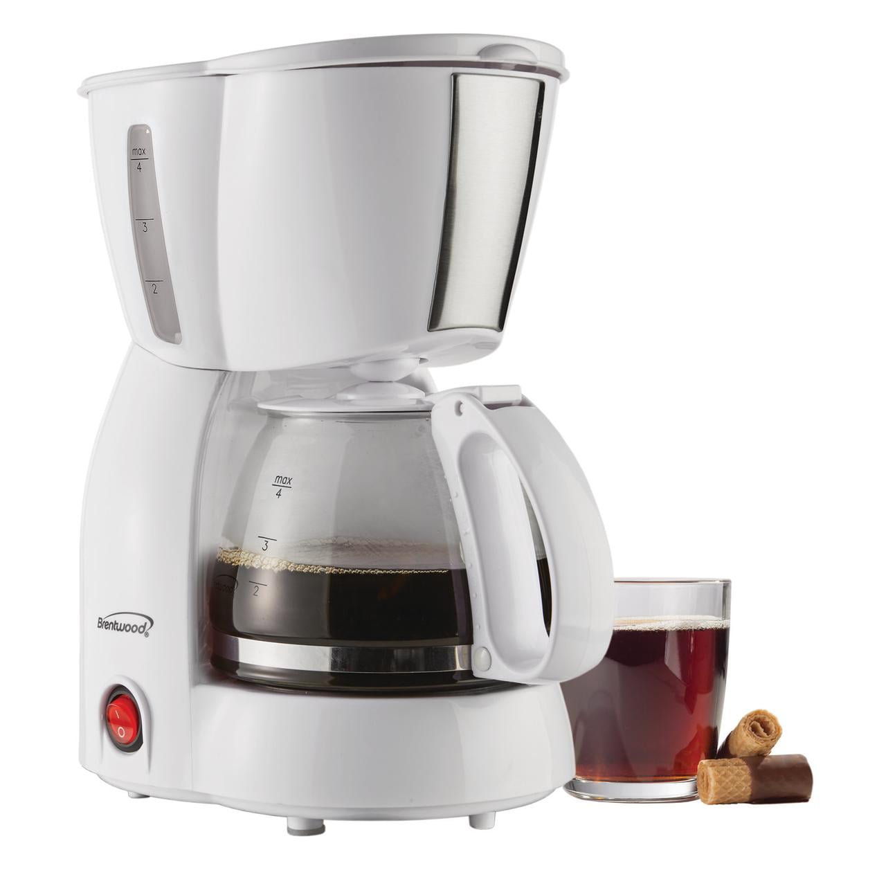 BRENTWOOD 4-CUP COFFEE MAKER - WHITE