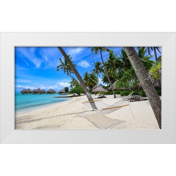 Leske, Mike 18x12 White Modern Wood Framed Museum Art Print Titled - Paradise Hammock
