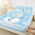 thumbnail image 3 of Feelyou Cute Cartoon Snowman Bed Sheets for Child, Magic Winter Snow King Sheets, Merry Christmas Sheet Set, Super Cozy Room Decor, 4 Pieces, 3 of 7