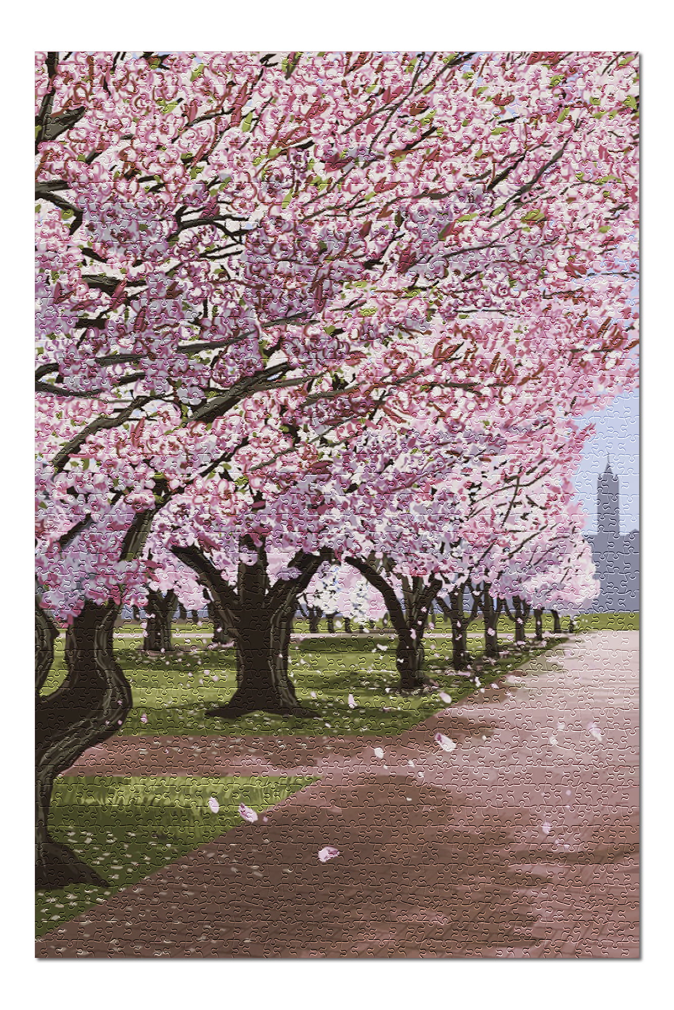 Campus Cherry Blossoms (20x30 Premium 1000 Piece Jigsaw Puzzle, Made in