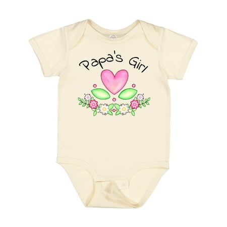 

Inktastic Papa s Girl- Heart Flowers Gift Baby Girl Bodysuit