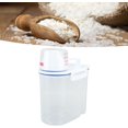 thumbnail image 4 of HUGFEGWE Rice Storage Container, Plastic Rice Dispenser Bin with Measuring Cup, Airtight Grain Dispenser with Claer Scale, Clear Kitchen Food Dispenser for Rice, Beans, Grains, Small Dry CA919-108021, 4 of 9