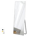 thumbnail image 2 of 60"x20" Rectangular Full Length Mirror Aluminum Alloy Floor Mirror with Stand White, 2 of 8