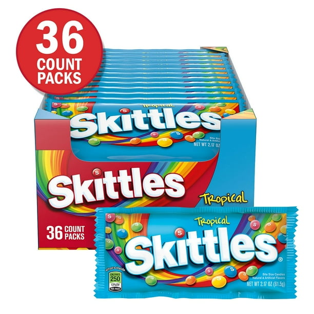 Skittle Tropical (2.17 oz., 36 ct.) Bulk Package Skittle Tropical (2.17 oz., 36 ct.) Bulk Package